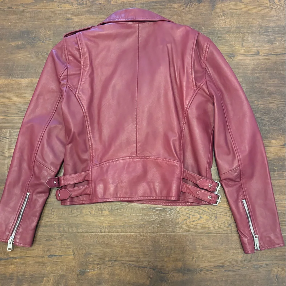 Walter Baker Lamb Leather Burgundy Jacket - Picture 6 of 11